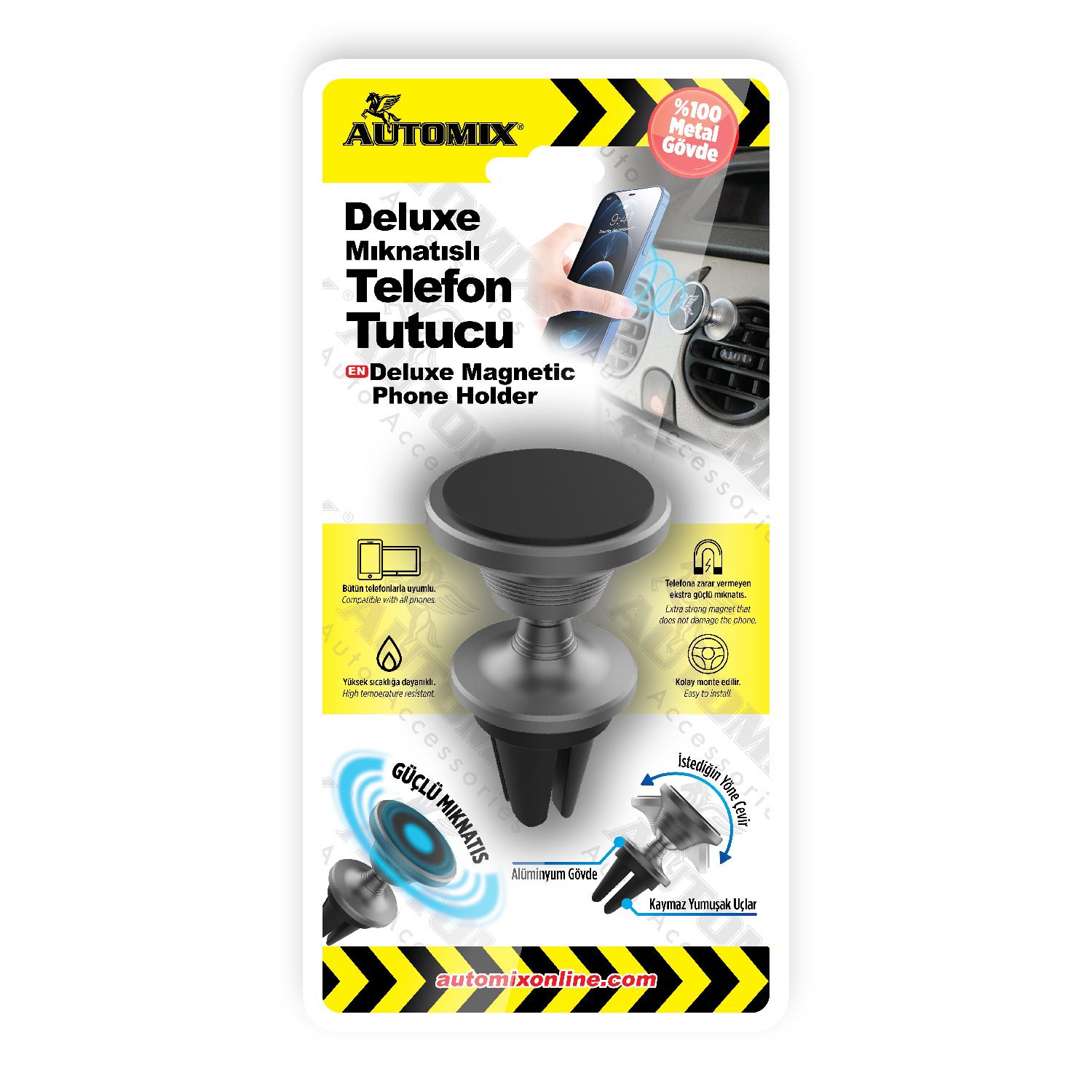 AUTOMIX DELUXE MIKNATISLI TELEFON TUTUCU